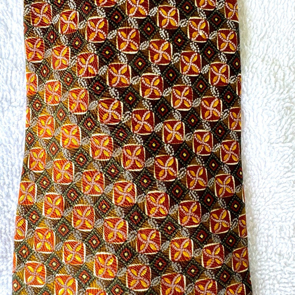Neiman Marcus, Silk Tie, Brown & Gold Tones